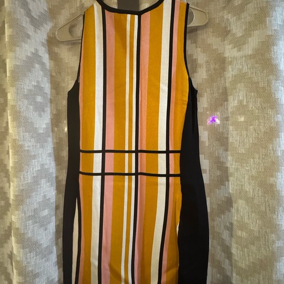 New York and Company Striped Multicolor Sleeveless Dress - Picture 2 of 3